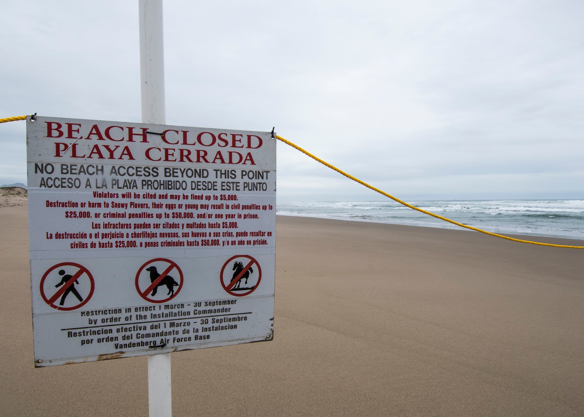 Vandenberg implemented a seasonal, partial closure of Surf, Wall and Minuteman Beach March 1, 2019 and is scheduled to last the duration of the Snowy Plover nesting season at Vandenberg Air Force Base, Calif. Vandenberg is home to 43 miles of coast line, and it is everyone's job to do their part to keep the beaches open.
