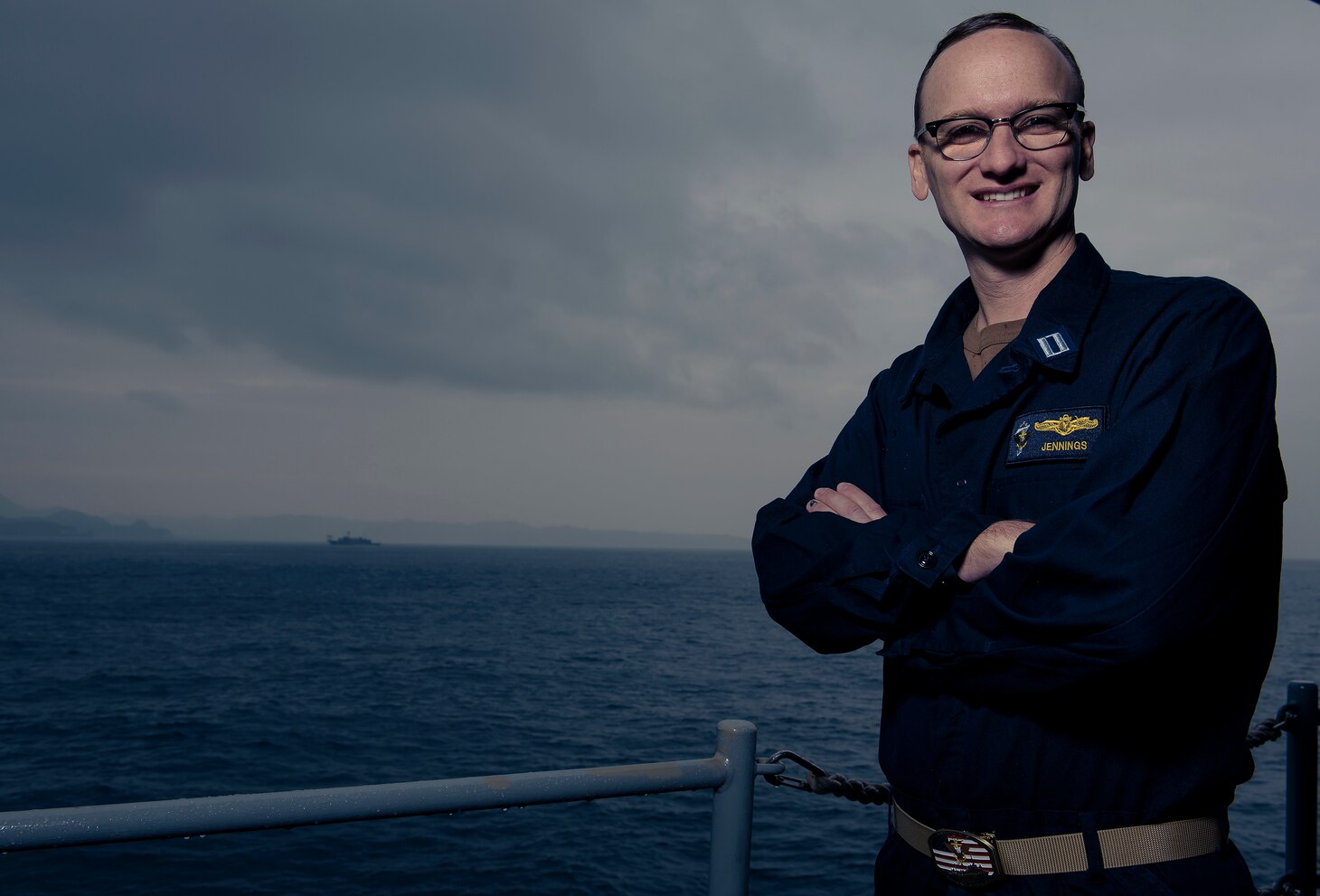 7th Fleet Communications Officer Lt. Christopher R. Jennings, from Joplin, Missouri, was awarded the Copernicus Award, which recognizes individual contributions to Naval Warfare in the disciplines of Command, Control, Communications, Computers, and Intelligence (C4I), Information Systems or Information Warfare (IW).