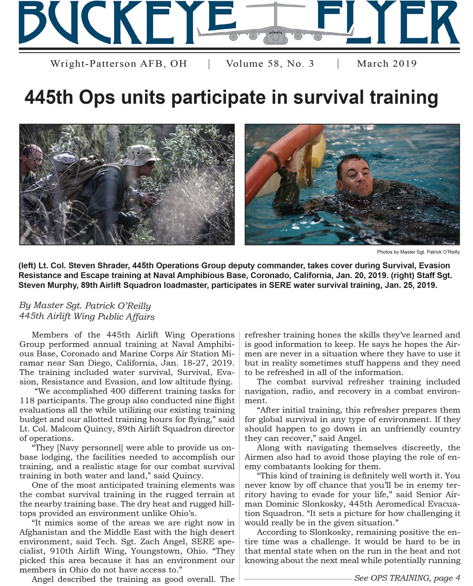 The March 2019 issue of the Buckeye Flyer is now available. The official publication of the 445th Airlift Wing includes eight pages of stories, photos and features pertaining to the 445th Airlift Wing, Air Force Reserve Command and the U.S. Air Force.