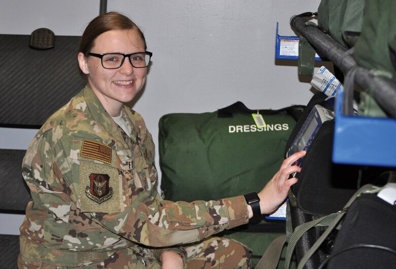 Senior Airman Taylor Fife, 445th Aeromedical Evacuation Squadron AE technician, is the 445th Airlift Wing March 2019 Spotlight Performer
