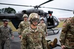 Pvt. Cable Morgan, a combat medic, along with other Soldiers with the Fort Stewart Winn Army Community Hospital MEDDAC, practices loading and unloading litter patients on and off a UH-72 Lakota medevac helicopter during the PATRIOT South 19 exercise, Mar. 2nd, 2019.