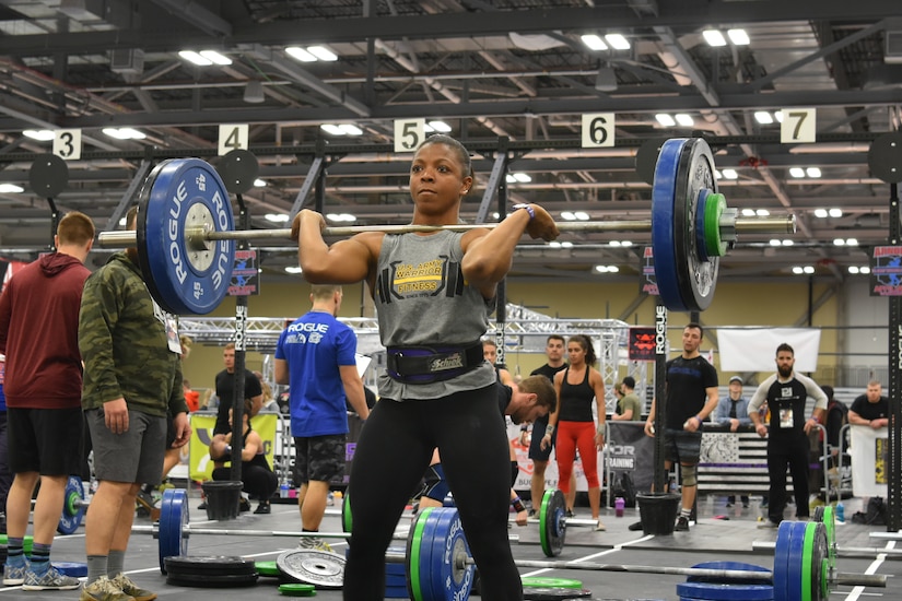 Clark setting up to complete a clean and jerk.