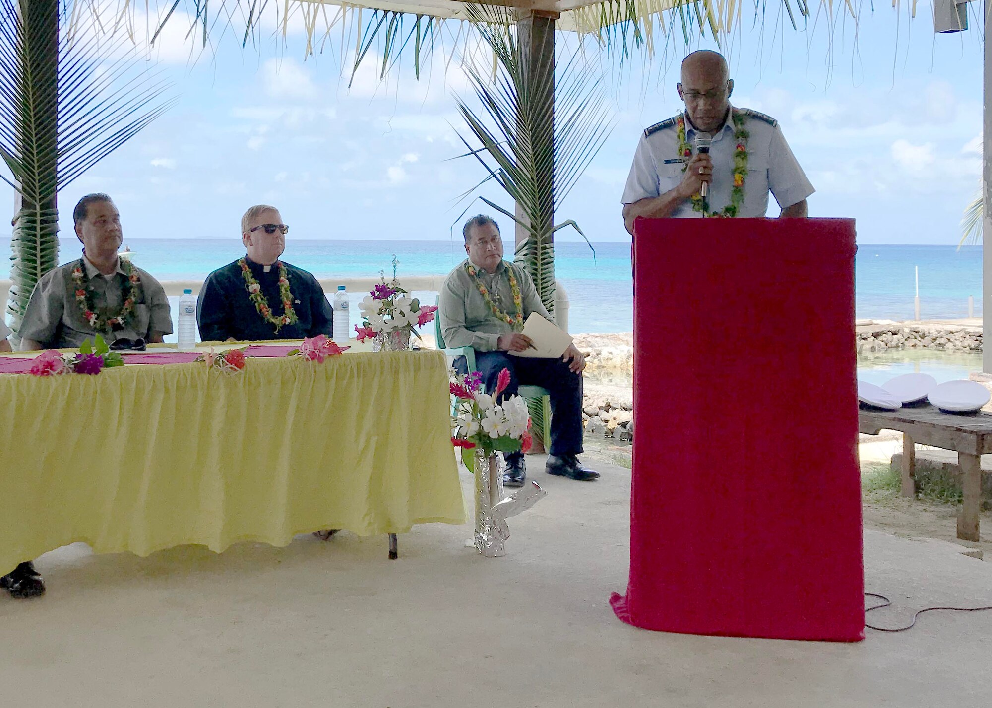 Gen. CQ Brown, Jr., Pacific Air Forces commander, speaks during an Operation Hailstone Commenmoration Event at Chuuk, Federated States of Micronesa, Feb. 18, 2019.