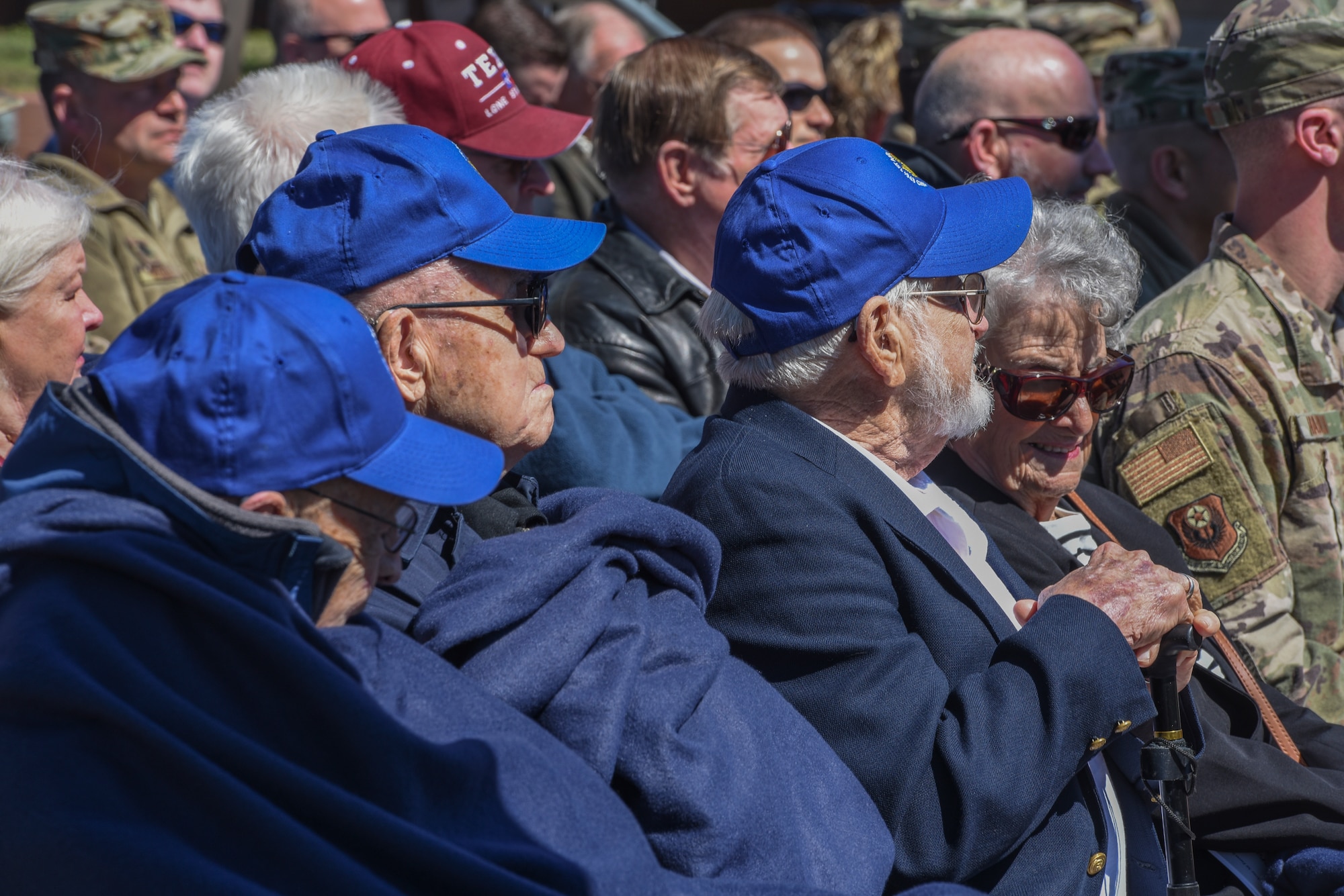 World War II veterans observing a ceremony