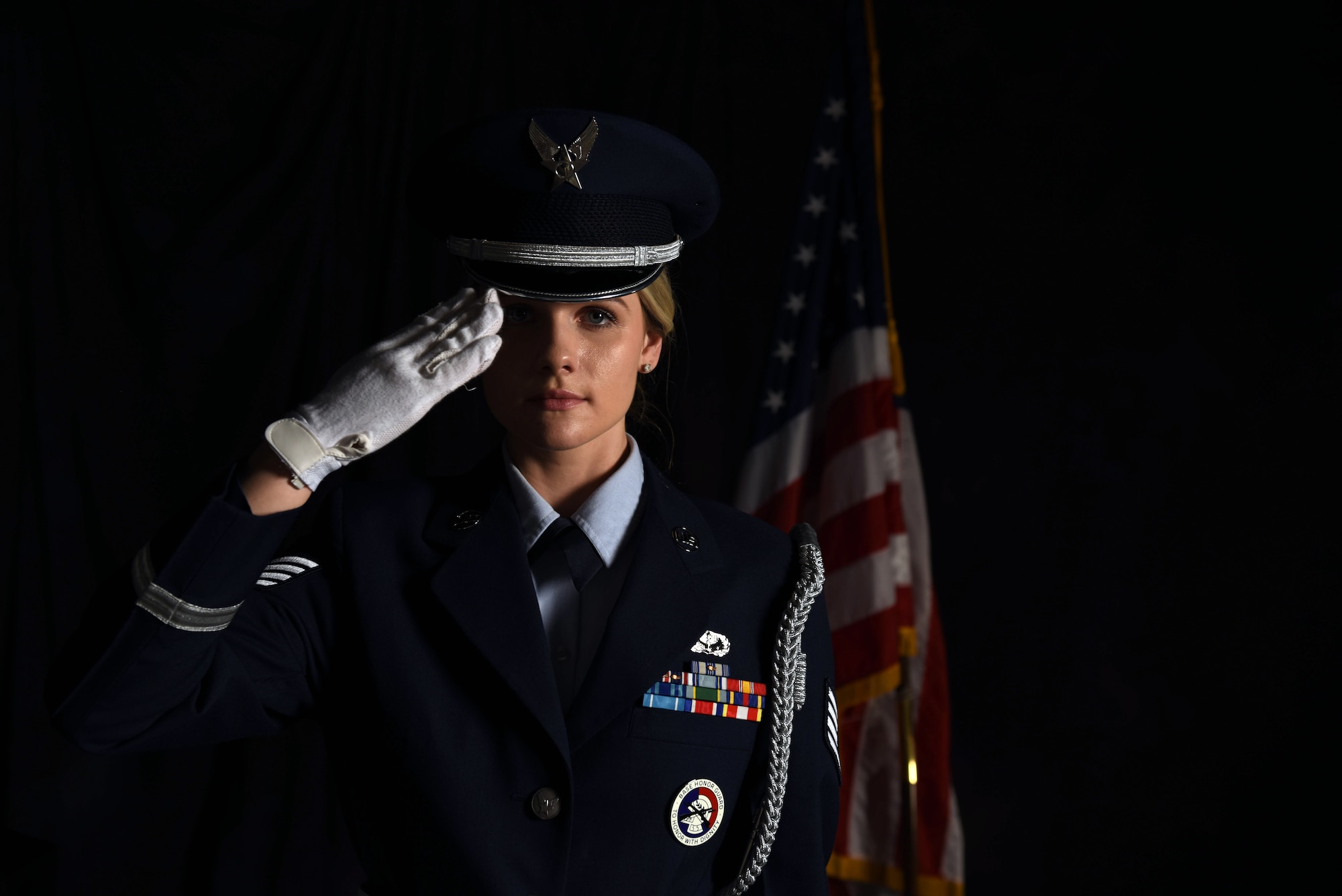 180FW honor guard member stands out