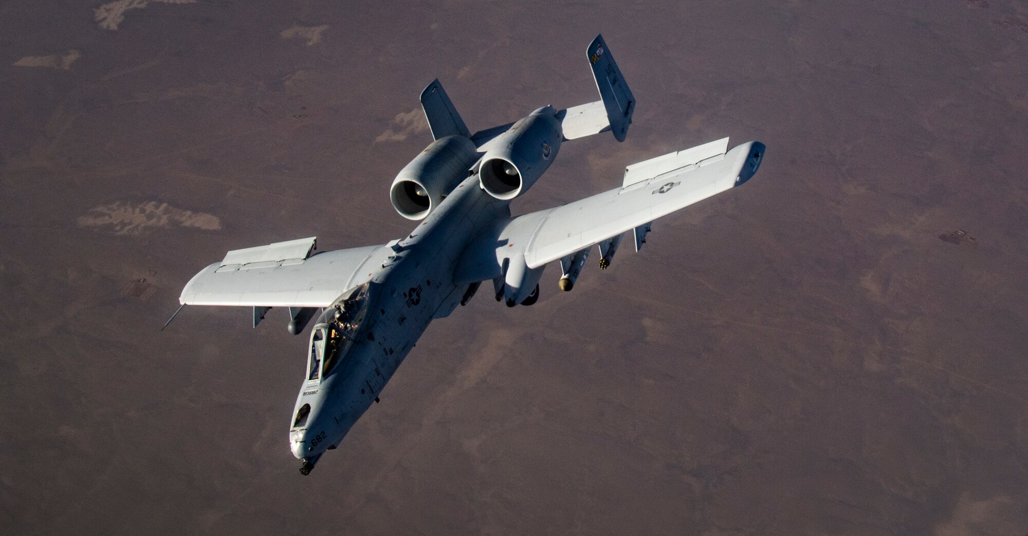 A U.S. Air Force A-10 Thunderbolt II breaks away after being refueling by a KC-135 Startotanker from the 340th Expeditionary Air Refueling Squadron over Afghanistan, Jan. 21, 2019. The 340 EARS maintain a 24/7 presence in the U.S. Central Command area of responsibility, supporting U.S. and coalition aircraft in various operations in countries such as Iraq, Syria and Afghanistan. (U.S. Air Force Photo by Staff Sgt. Clayton Cupit)