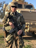 U.S. Army Sgt. Gabrielle Calderon, 108th Sustainment Brigade, is an Army leader at Camp Taji, Iraq, Mar. 2, 2019. Calderon is currently deployed to Iraq to train, advise, and assist the Iraqi Army maintenance mission at Taji.