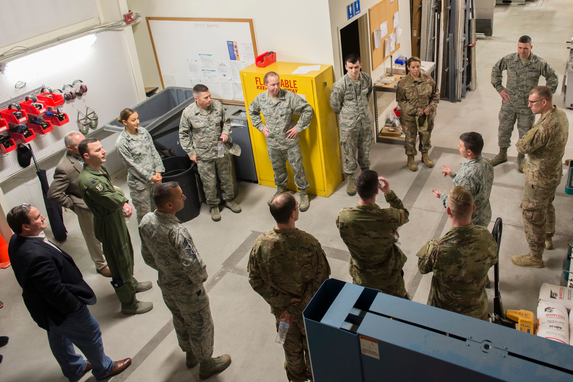 Finalists from the 2019 Air Force Spark Tank competition visited the Air Force Technical Applications Center here March 1, 2019 to meet with members of the center’s Innovation Lab and observe how failure has led to success for the nuclear treaty monitoring organization, headquartered at Patrick Air Force Base, Florida. (U.S. Air Force photo by Matthew S. Jurgens)