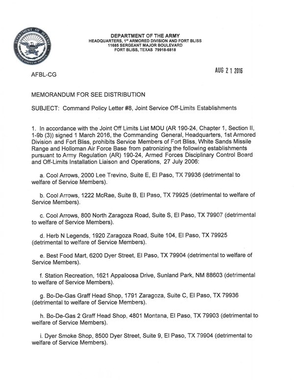 Off Limit Areas For Holloman Personnel Holloman Air Force Base Display