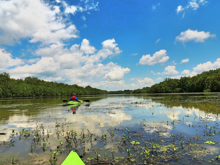 Beautiful day to paddle at the lake.