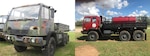 Before and after views of the Anson Volunteer Fire Department's former military truck.