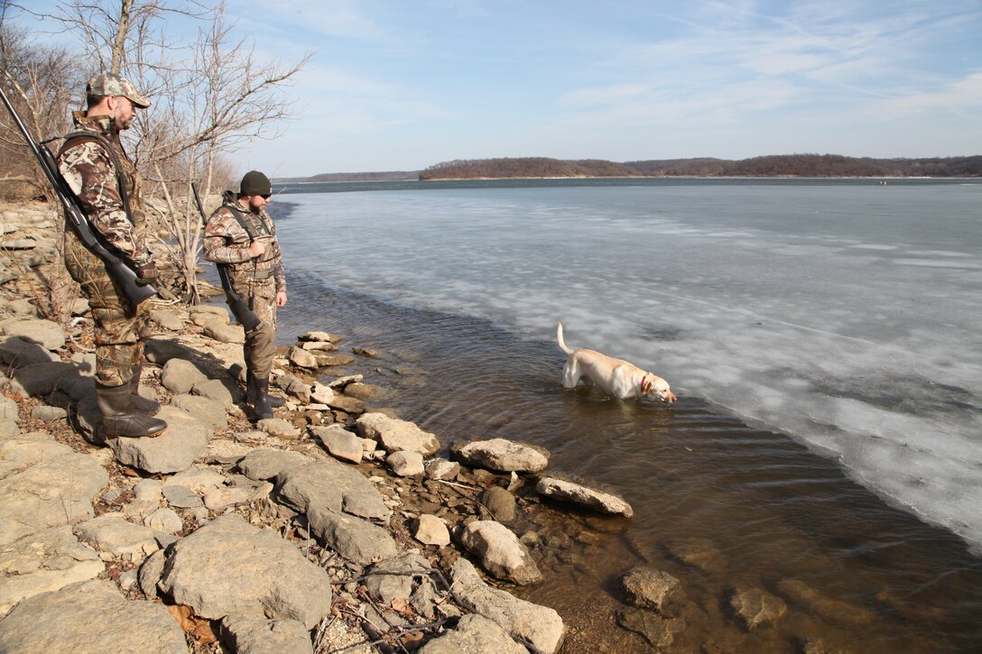 Ice on the water at Perry Lake.