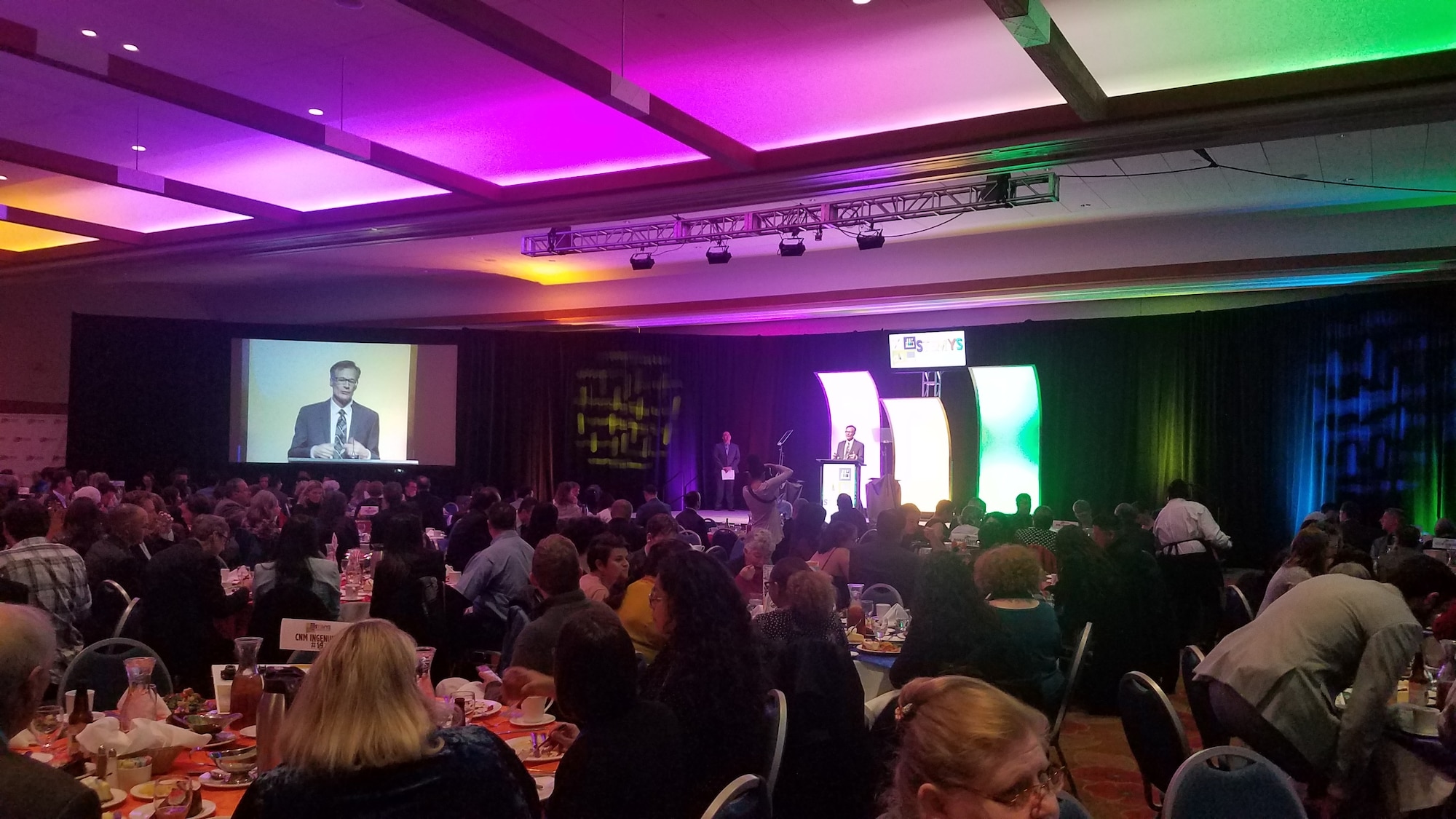 Matt Fetrow, Air Force Research Laboratory Tech Engagement Director, addresses a group of 400+ guests who attended the AFRL sponsored 2019 Second Annual Excellence in STEM award event held on Feb.22nd in Albuquerque. Photo credit: Luis Cordova, AFRL