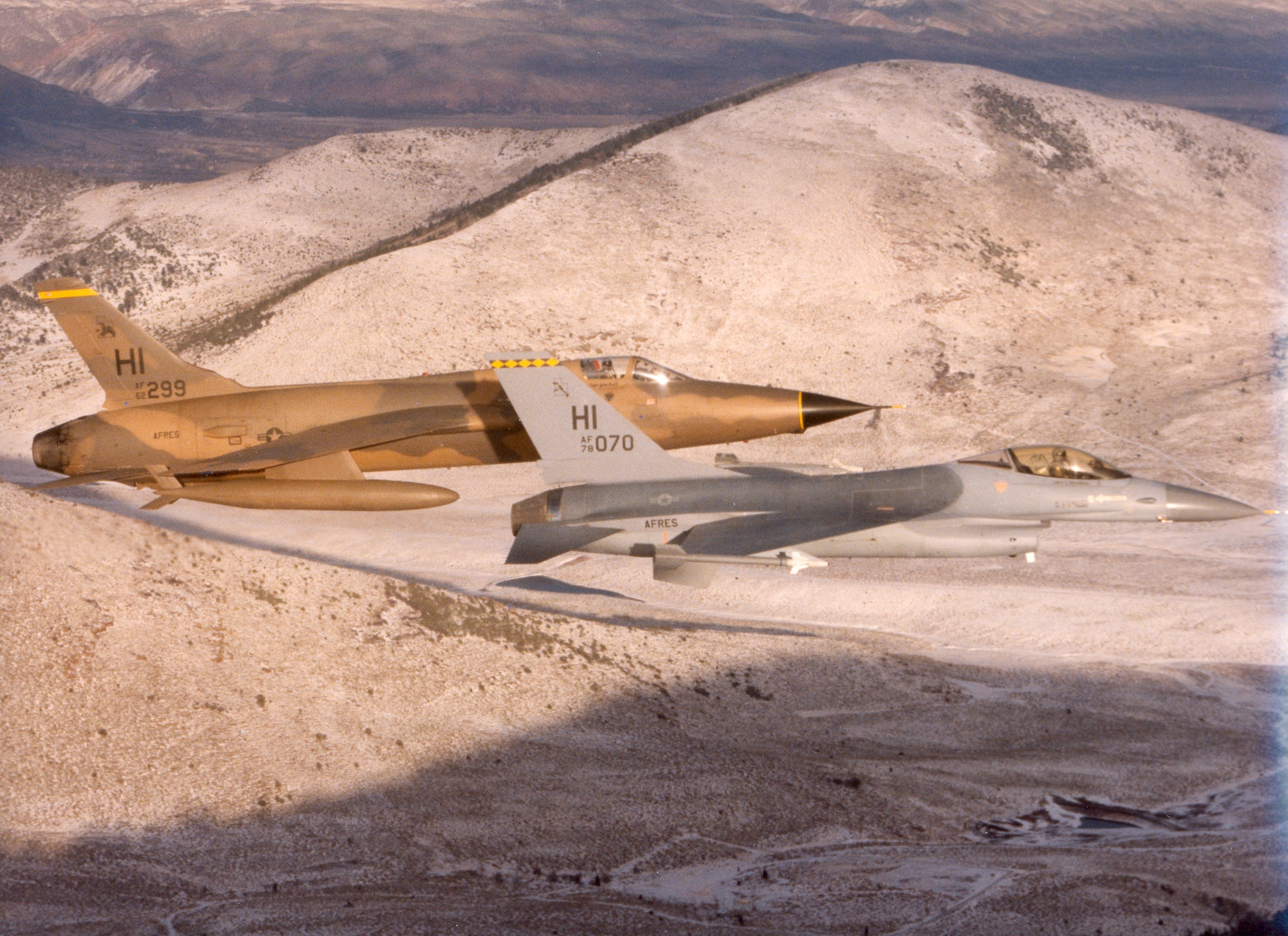 F-105 Thunderchief and F-16 Fighting Falcon