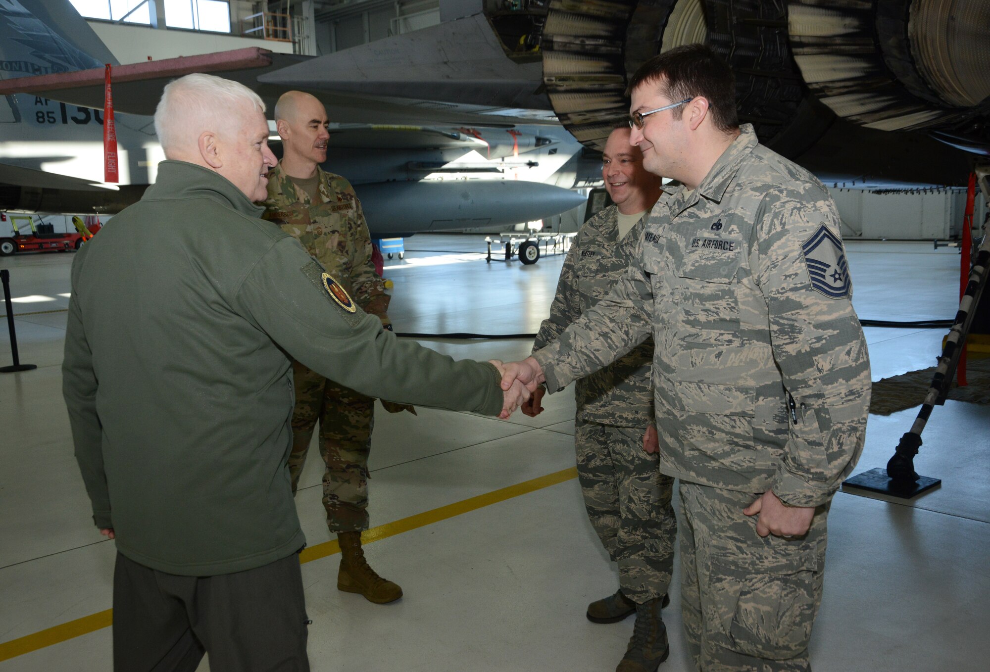 Lt. Gen. L. Scott Rice visits the Portland Air National Guard Base