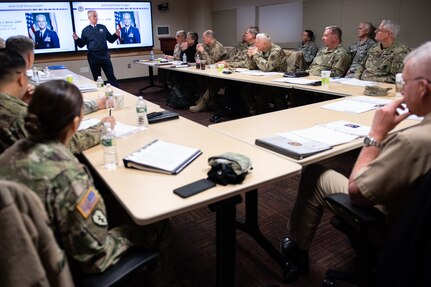 U.S. Air Force Gen. Paul J. Selva, vice chairman of the Joint Chiefs of Staff, speaks at the Joint Religious Affairs Symposium 2019 in the Pentagon, Washington, D.C.; March 5, 2019.  The seminar brought together religious leaders from across the services and combatant commands to discuss strategic religious advisement.