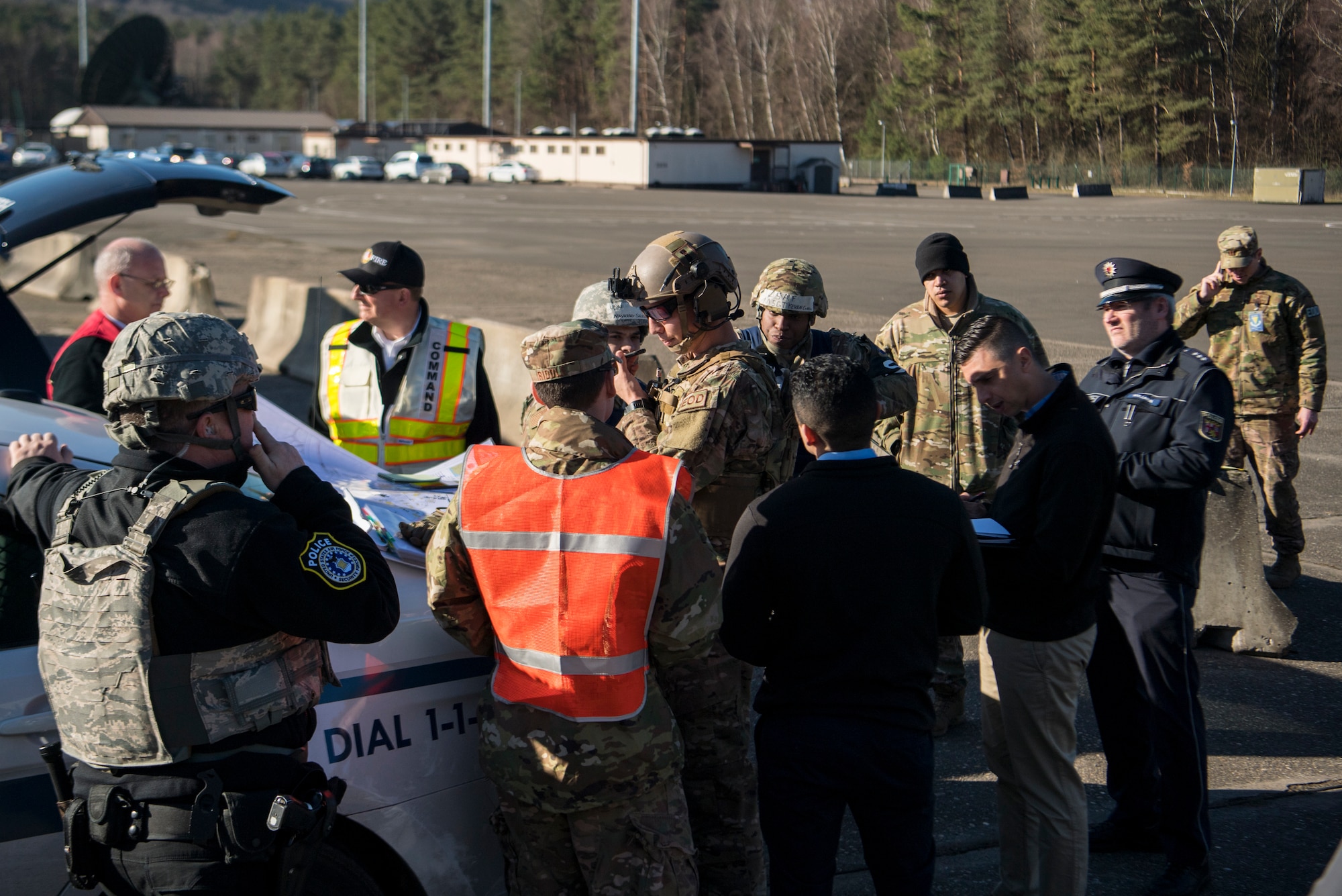 Ramstein wrapped up Operation Varsity 19-01, a week-long exercise testing the response capability of multiple base agencies.