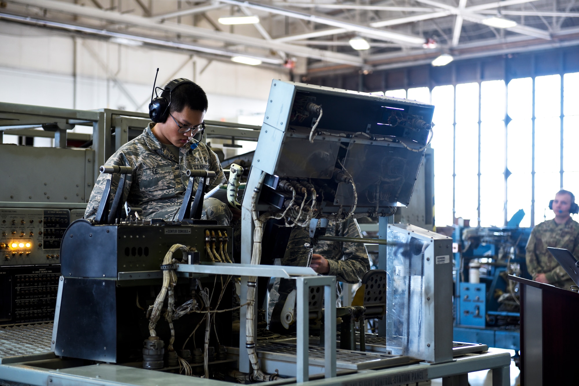 362nd Training Squadron crew chiefs test flight controls