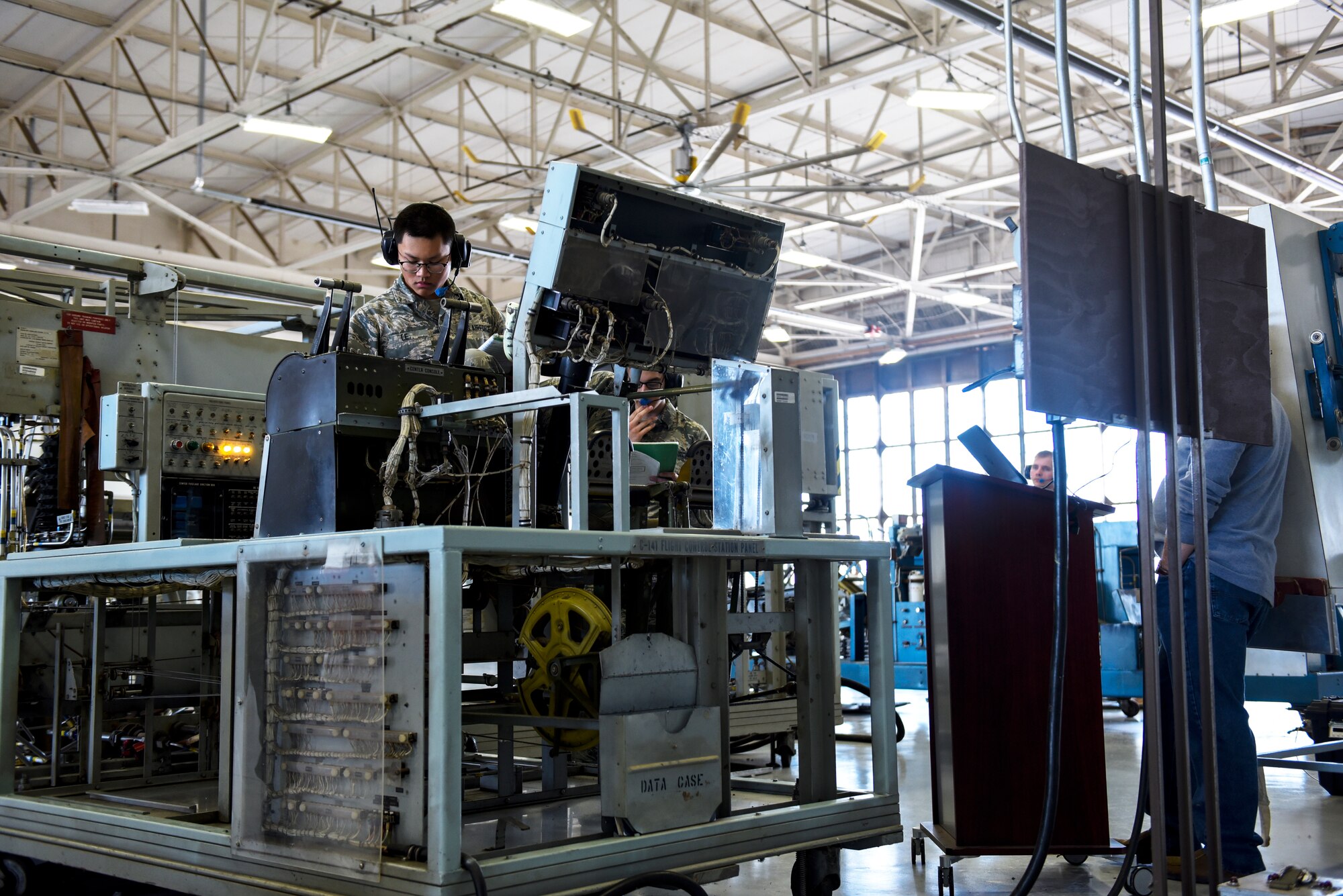 362nd Training Squadron crew chiefs test flight controls