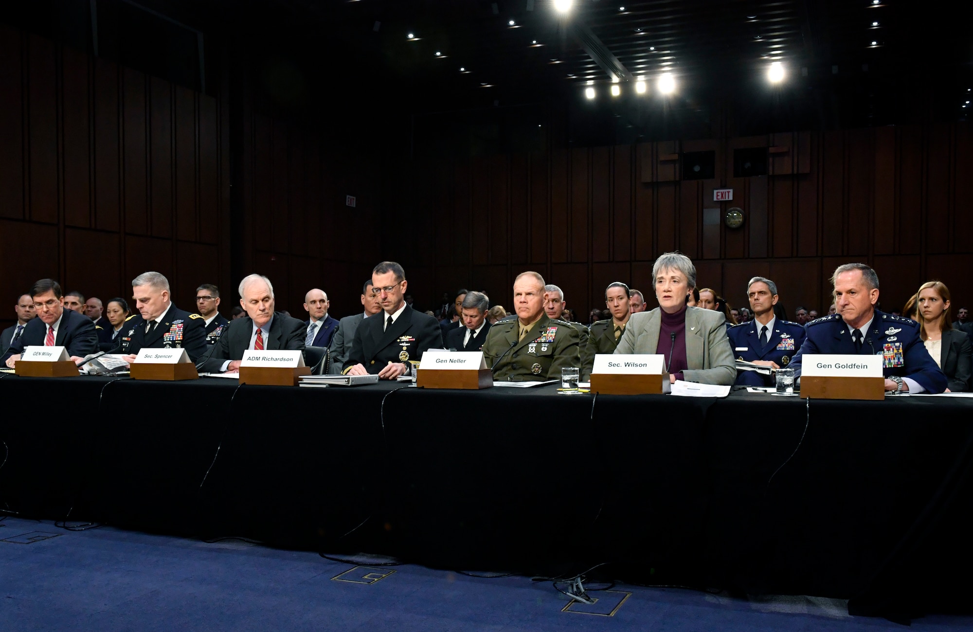 Secretary of the Air Force Heather Wilson provides testimony to the Senate Armed Services Committee in Washington, D.C., March 7, 2019. The committee examined privatized military housing for service members and their families. (U.S. Air Force Photo by Wayne Clark)