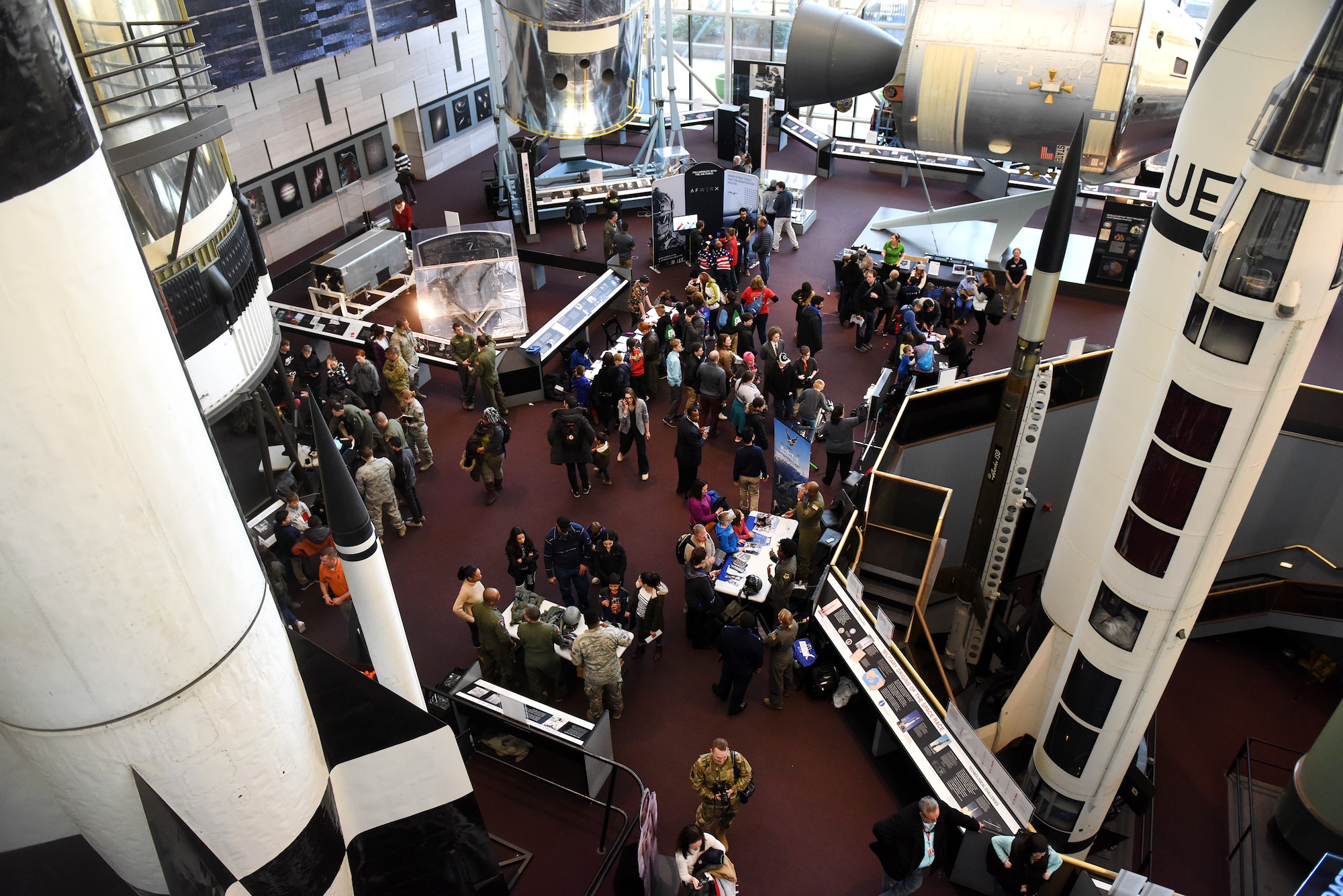 People attend the STEM demonstration prior to a screening of the movie “Captain Marvel” in Washington, D.C., March 7, 2019. The demonstration was held to inspire children to serve in the Air Force or STEM-related careers. (U.S. Air Force photo by Staff Sgt. Rusty Frank)