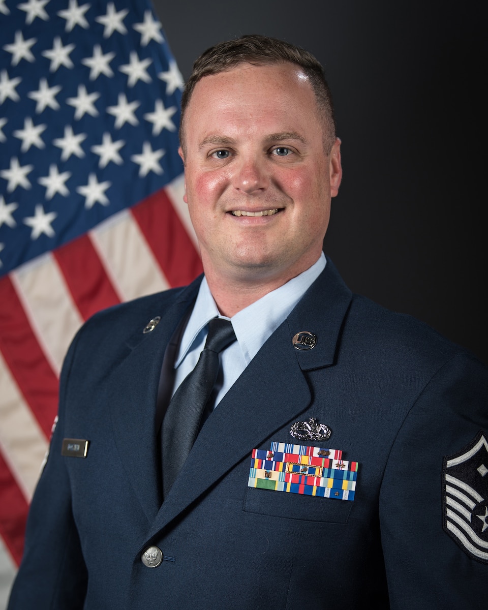 Master Sgt. John C. "Chris" Posten is the Kentucky Air National Guard's 2019 First Sergeant of the Year. Posten served as first sergeant to more than 400 personnel while deployed to the U.S. Central Command Area of Responsibility in 2018 in support of Operation Inherent Resolve. As part of that mission, he engineered the bed-down for the theater’s largest swap-out of forces — two maintenance groups — in less than 12 hours with no loss of mission capability. (U.S. Air National Guard photo by Master Sgt. Philip Speck)