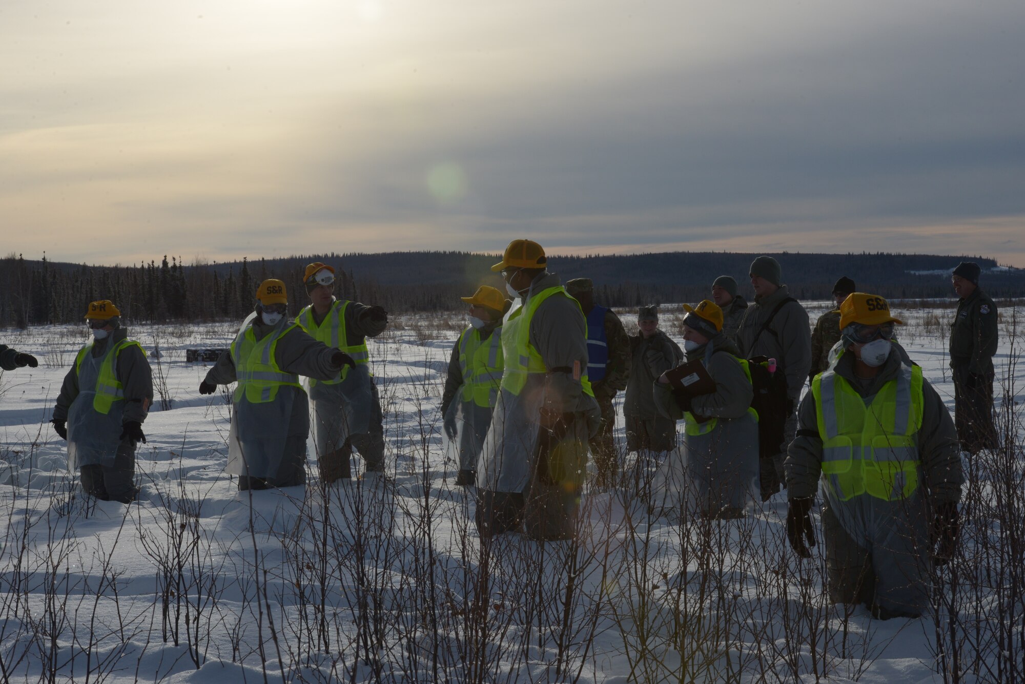 During aircraft accidents, the FSS is responsible for searching the area to find and mark any human remains or aircraft debris.