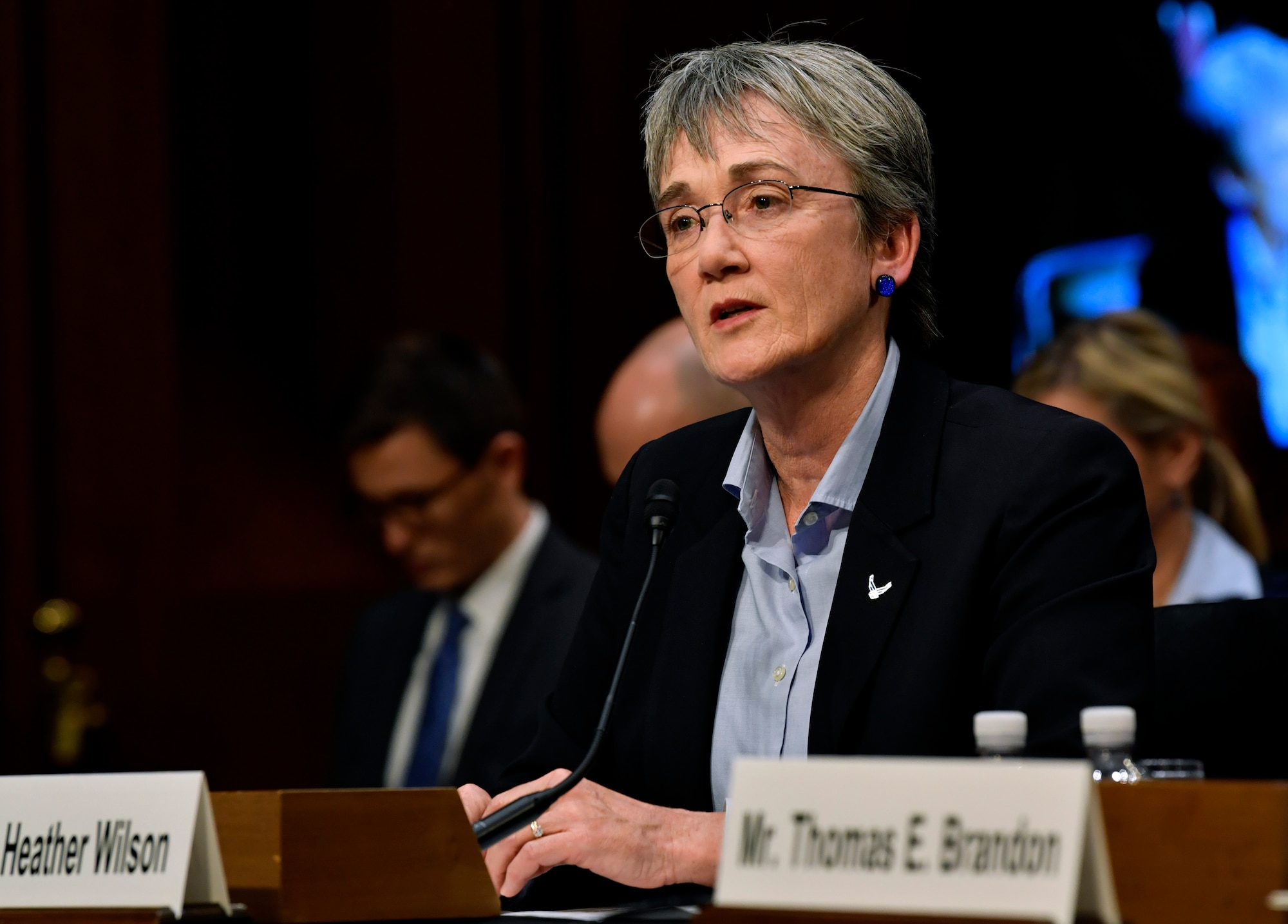 Secretary of the Air Force Heather Wilson testifies before the Senate Judiciary Committee in Washington, D.C., Dec 6, 2017. (U.S. Air Force photo by Wayne A. Clark)