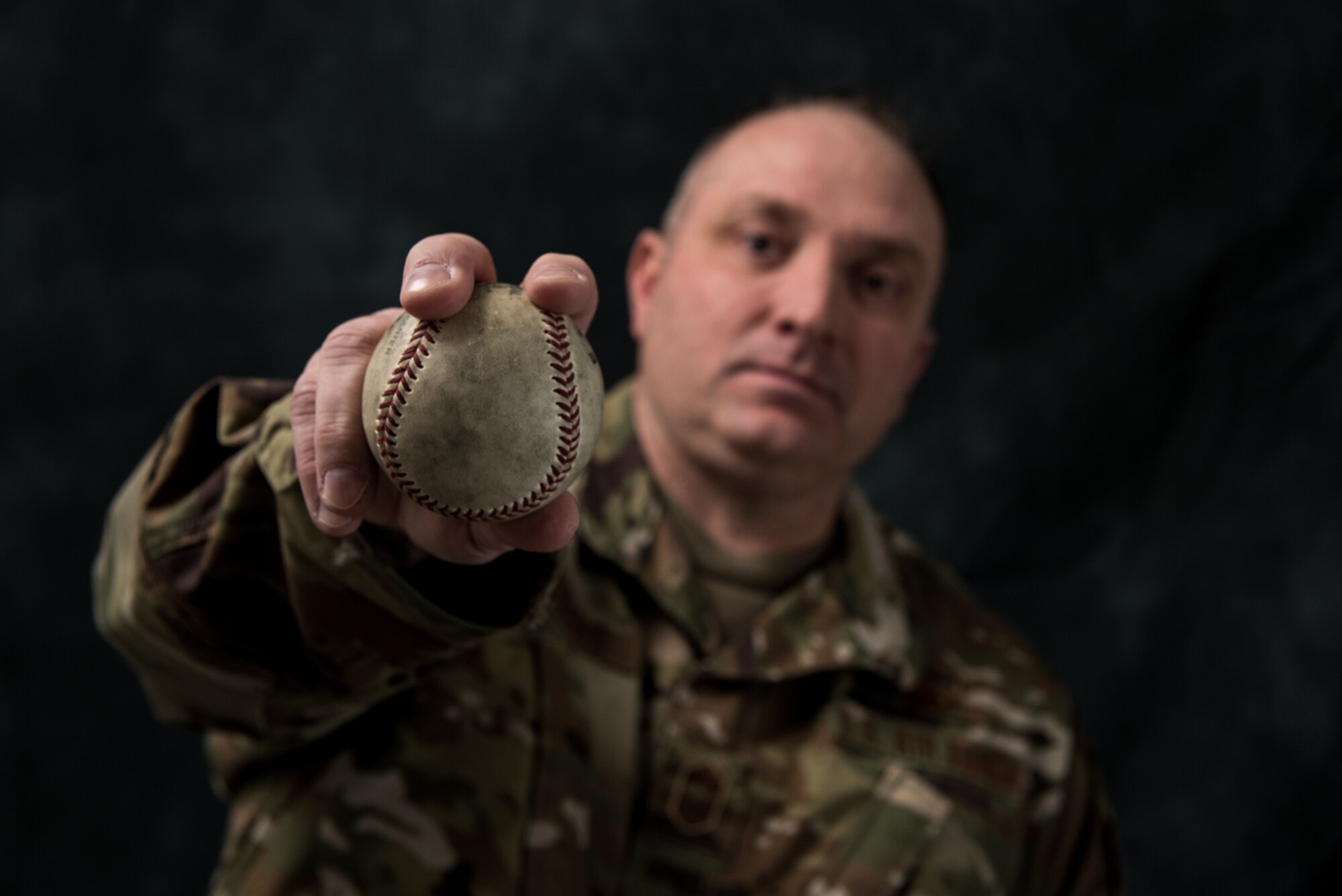 Chief Master Sgt. Greg Souders, the superintendent of the 193rd Special Operations Logistics Readiness Squadron, Pennsylvania Air National Guard, poses for a photo.