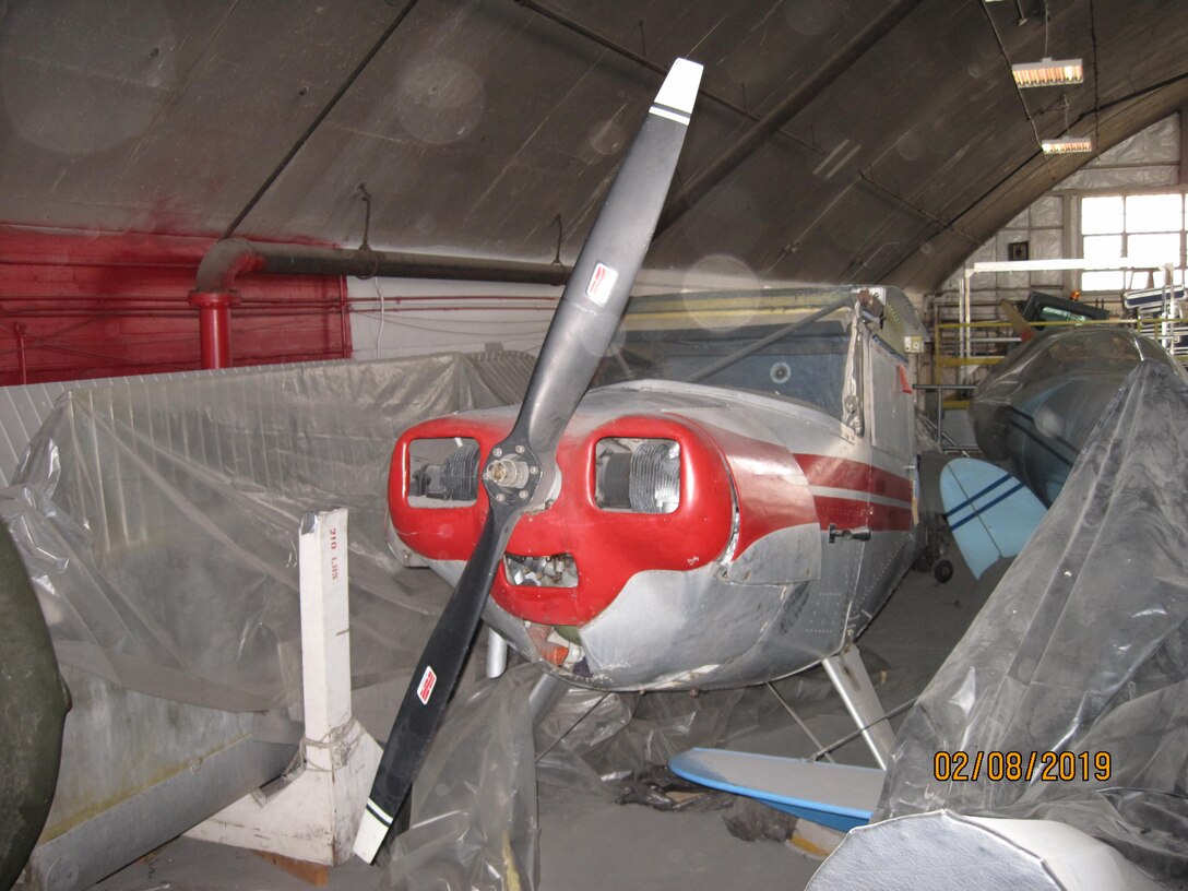 DAYTON, Ohio -- The 1947 Luscombe 8A currently in storage at the National Museum of the United States Air Force. (U.S. Air Force photo)