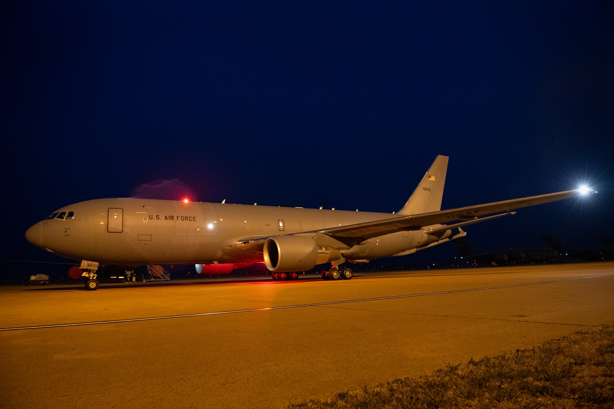 ALTUS AIR FORCE BASE, Okla. - A KC-46 Pegasus taxis on the 97th Air Mobility Wing flightline, March 11, 2019, at Altus Air Force Base, Okla