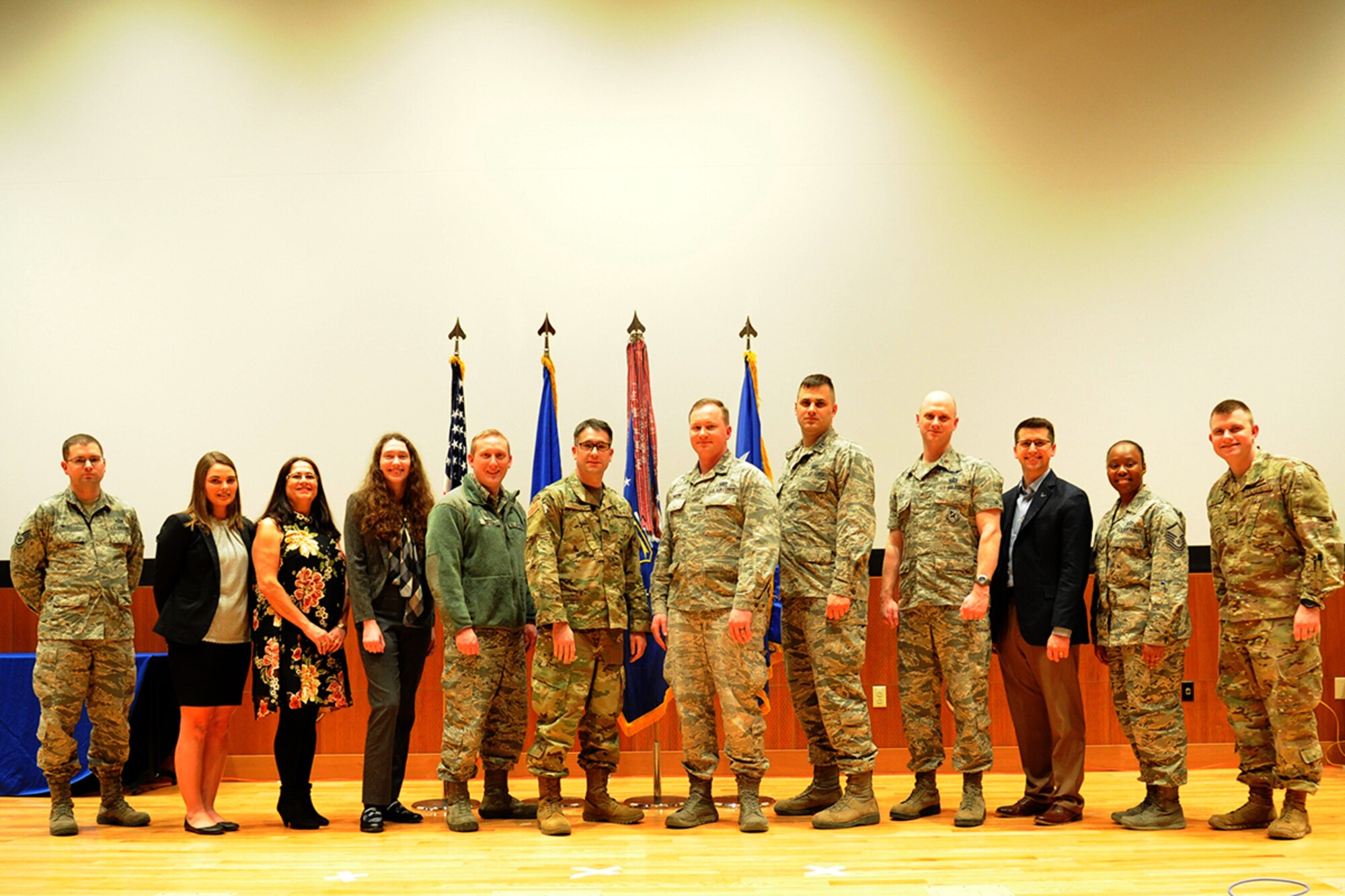 The National Air and Space Intelligence Center recognizes its annual award winners on Feb. 27, 2019. Each award nominee was recognized by Lt. Gen. VeraLinn “Dash” Jamieson, Deputy Chief of Staff for Intelligence, Surveillance, and Reconnaissance and Cyber Effects, during her visit to Wright-Patterson Air Force Base. (U.S. Air Force photo by Senior Airman Samuel Earick)