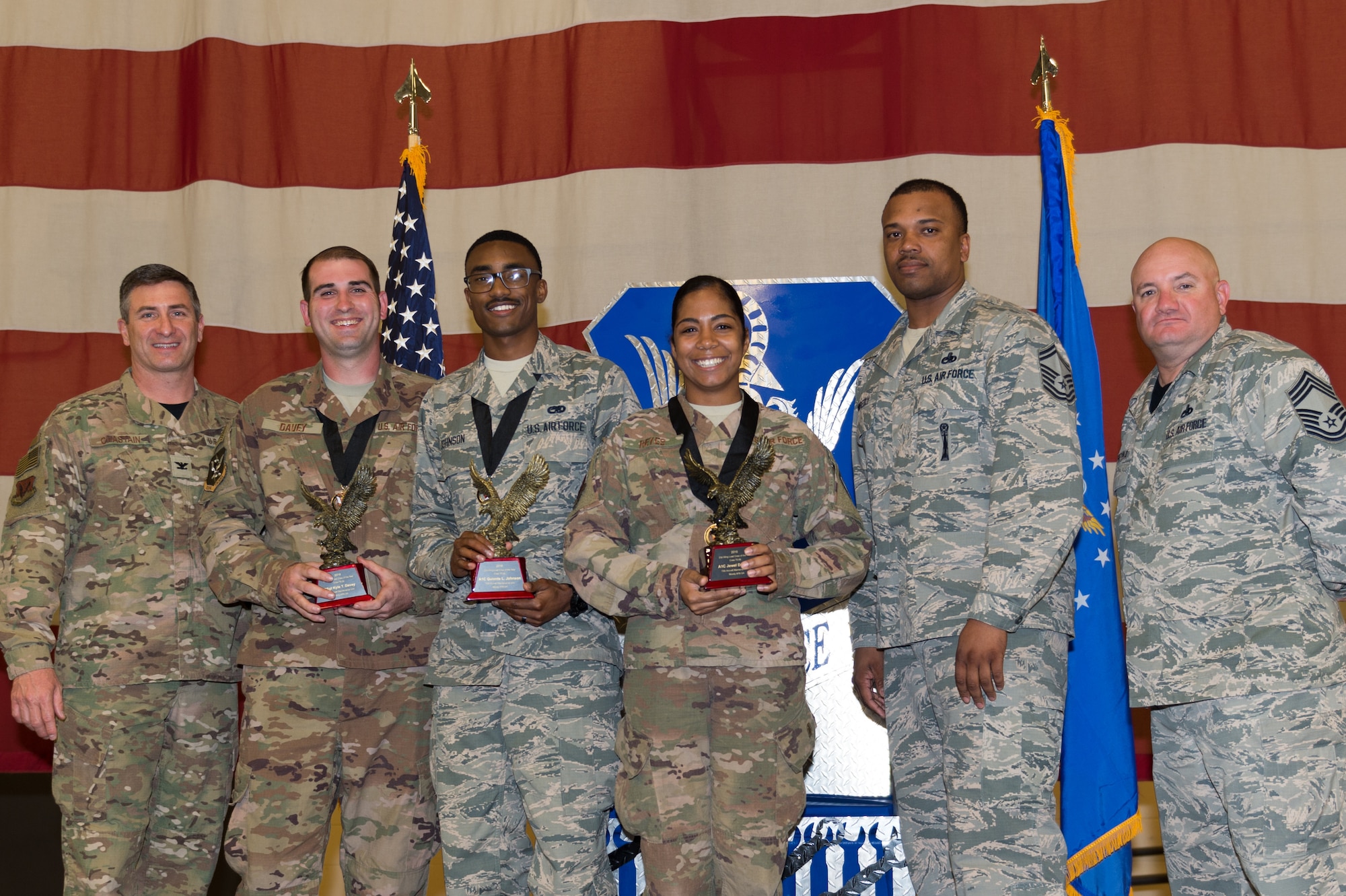 Crew 75-09, 23d Aircraft Maintenance Squadron, wins A-10 Load Crew of the Year, March 8, 2019, at Moody Air Force Base, Ga. Maintenance Professional of the Year (MPOY) is a long-running tradition in the maintenance career field. MPOY is a ceremony that highlights that year's top performing Airmen. (U.S. Air Force photo by Airman 1st Class Hayden Legg)