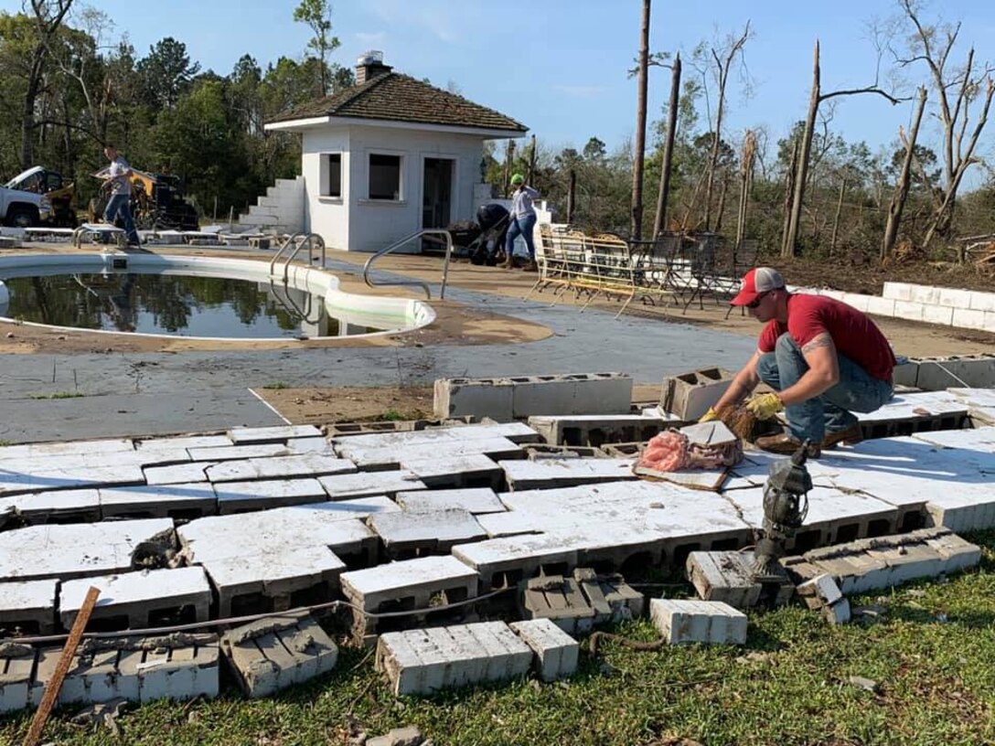 Dozens of Marines aboard Marine Corps Logistics Base Albany stepped up to lend a helping hand to the residents in Cairo, Ga, Mar. 12.