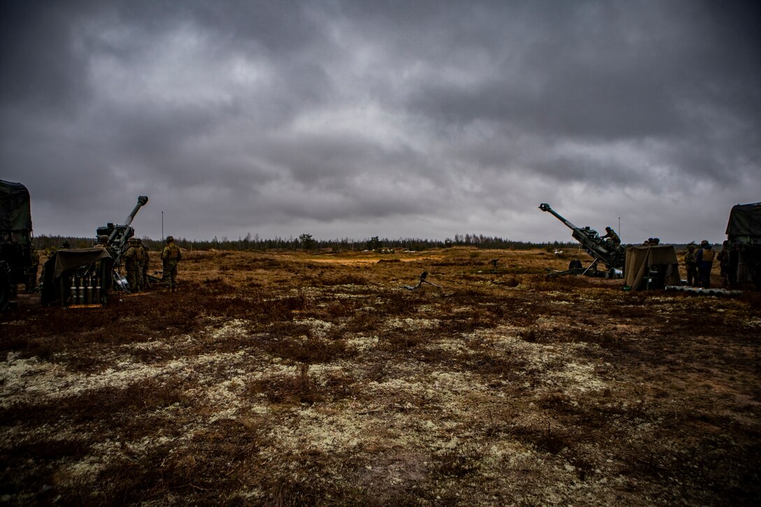 Marines Fire M777 Howitzers in Latvia During Exercise Dynamic Front 19