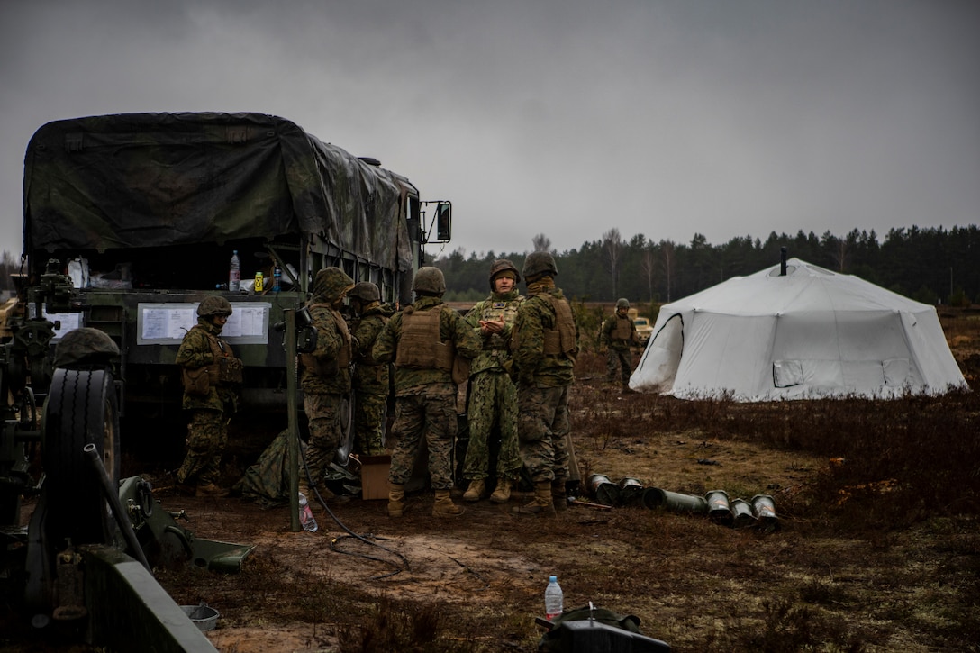 Marines Fire M777 Howitzers in Latvia During Exercise Dynamic Front 19