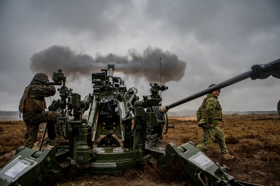 Marines Fire M777 Howitzers in Latvia During Exercise Dynamic Front 19
