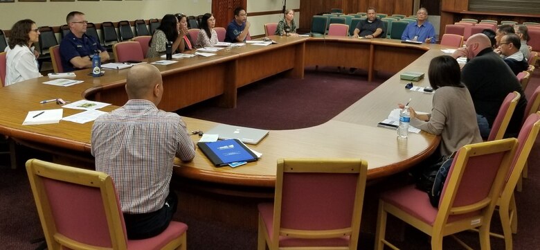 Guam Silver Jackets team members gather for its initial meeting, officially creating the first Territorial Silver Jackets team in the Nation.