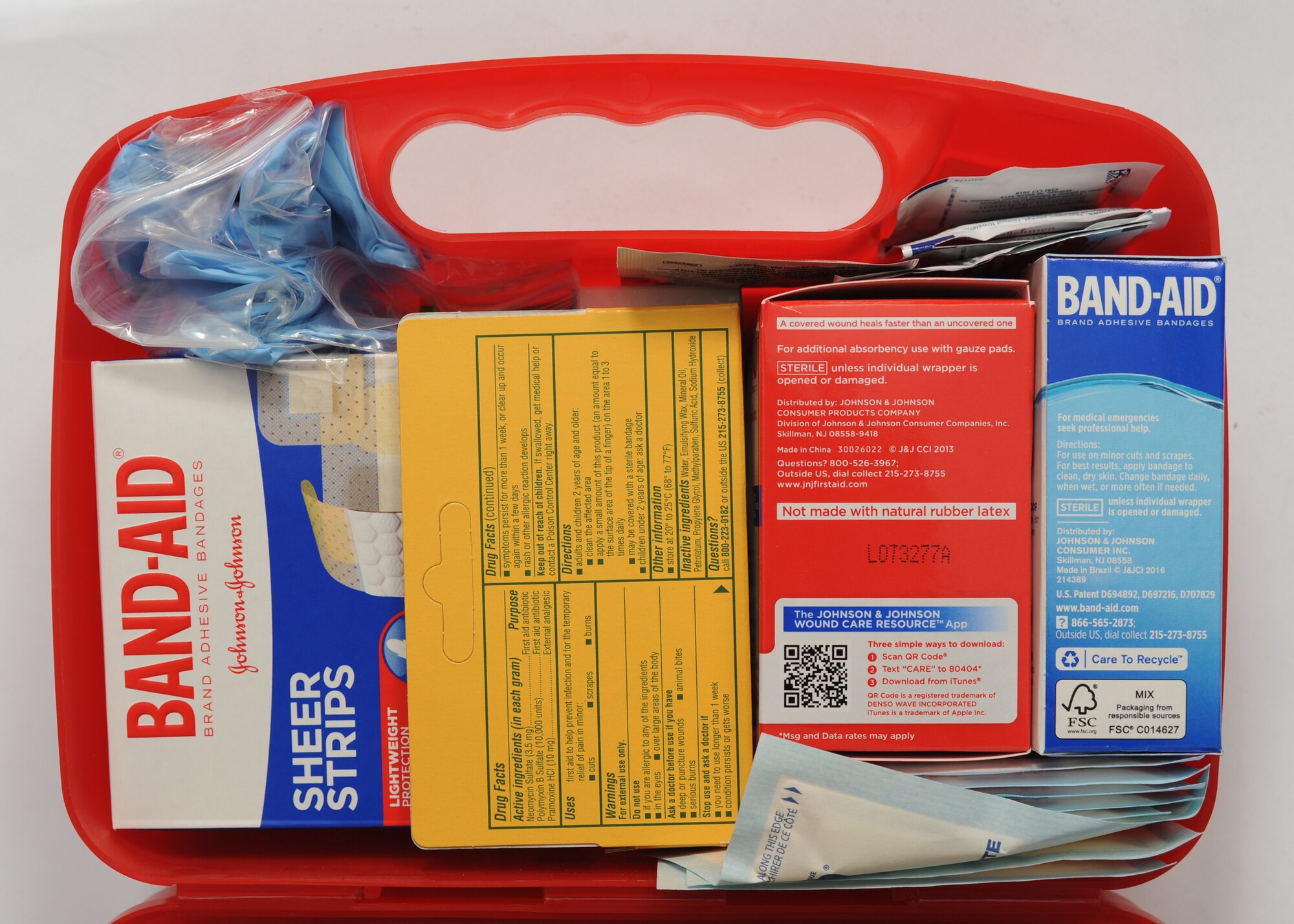 The inside of a first aid kit is displayed March 13, 2019, at Incirlik Air Base, Turkey.