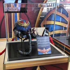 A Captain Marvel exhibit was revealed at the Pfingston Reception Center at Joint Base San Antonio-Lackland Feb. 22. The exhibit was placed at JBSA-Lackland courtesy of Disney and Marvel Studios, and was revealed by Col. Jason Janaros, 37th Training Wing commander and Brig. Gen. Jeannie Leavitt, Air Force Recruiting Service commander.