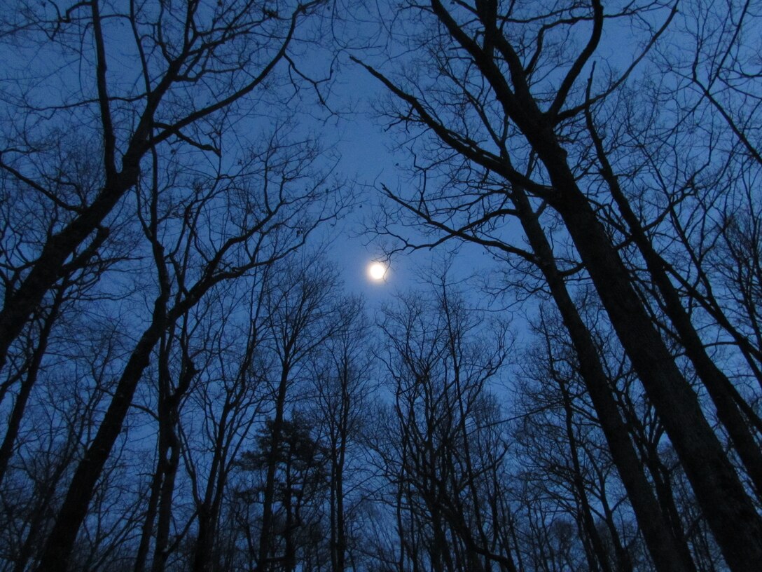 Winter time, full moon, F.E. Walter Dam