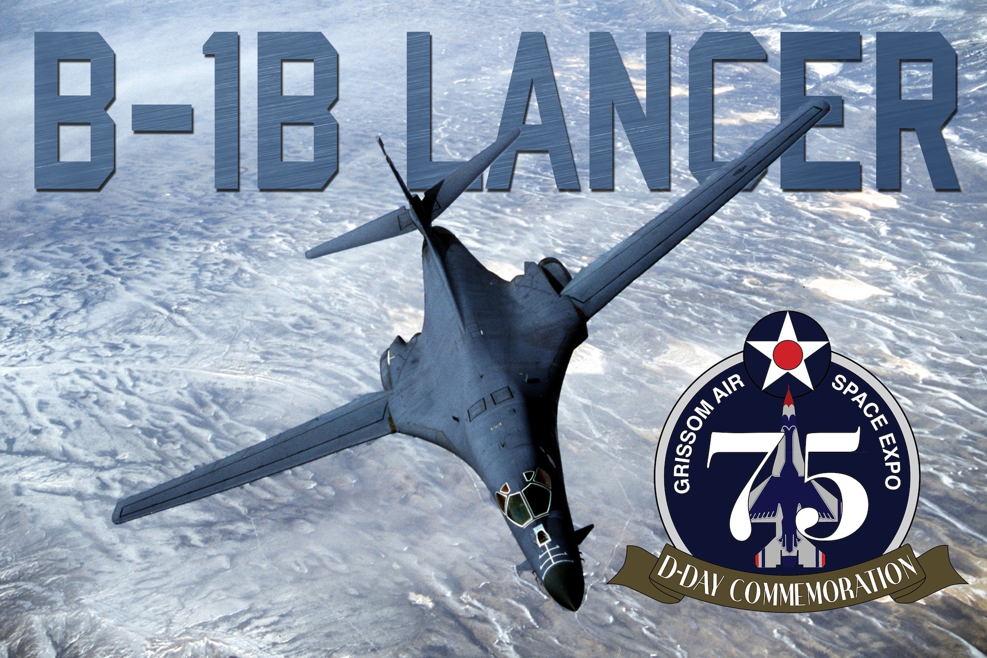 The B-1B Lancer is just one of many attractions schedule to appear at the 2019 Grissom Air and Space Expo Sept. 7-8, 2019. The B-1B lancer entered service in 1986 and was designed as a strategic bomber with supersonic speed. 
(U.S. Air Force graphic by Senior Airman Harrison Withrow)
