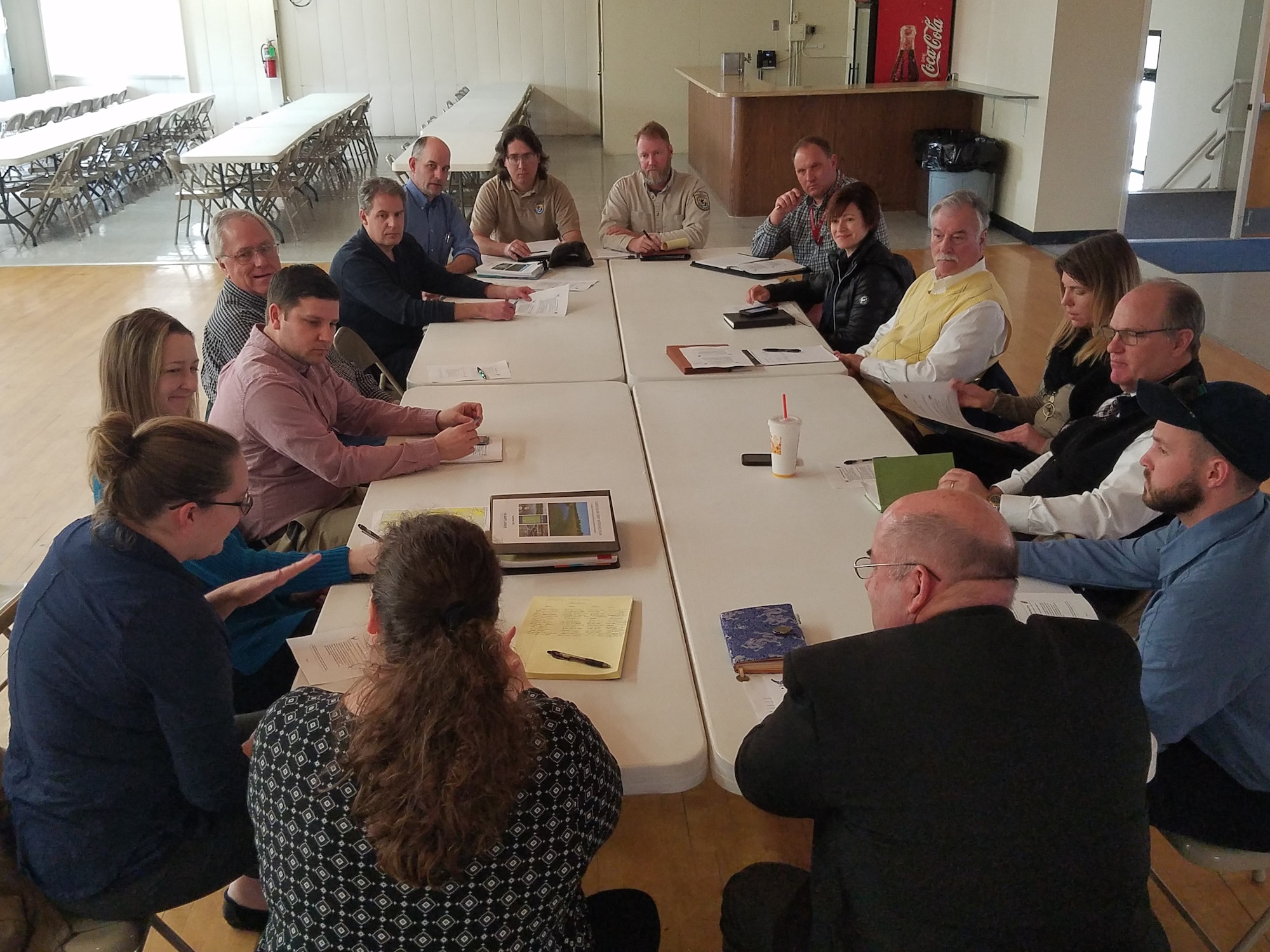Made up of representatives of federal, state, and local agencies, Heartland Conservancy, and subject matter experts at Scott Air Force Base, the Storm Water Working Group meets regularly to share information and discuss ongoing projects. (U.S. Air Force photo by Christi Spargur)