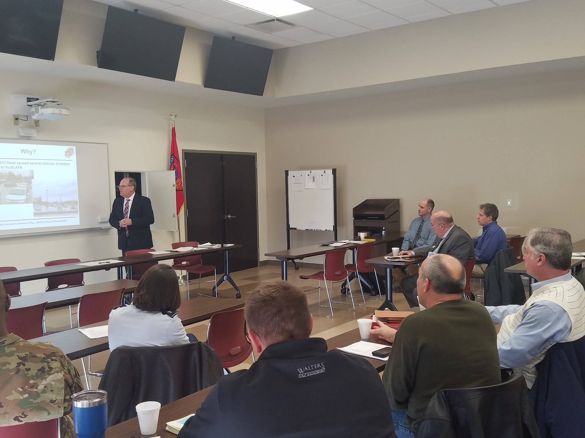 Made up of representatives of federal, state, and local agencies, Heartland Conservancy, and subject matter experts at Scott Air Force Base, the Storm Water Working Group meets regularly to share information and discuss ongoing projects. (Photo by Christi Spargur)