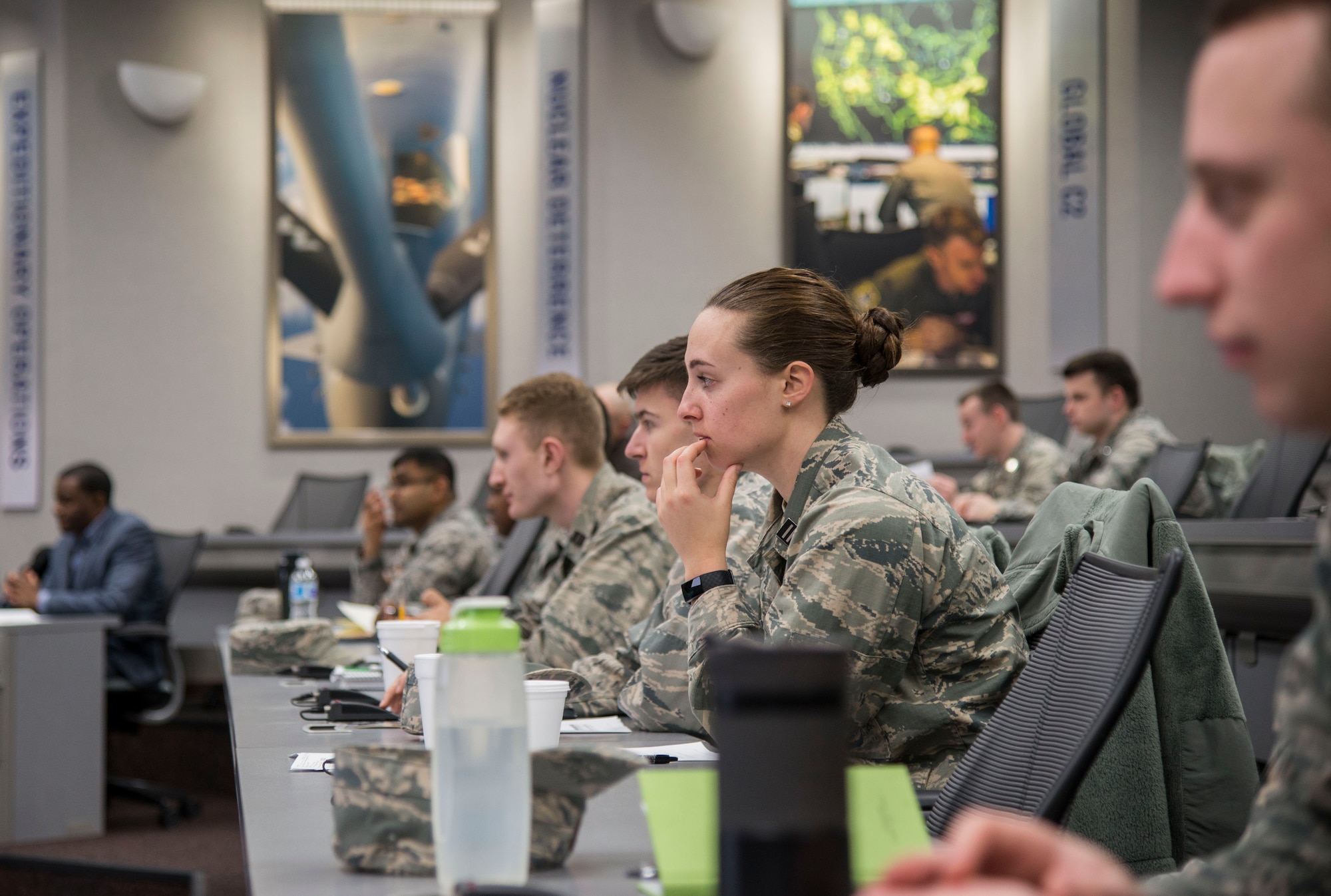 ROTC cadets from local colleges and Company Grade Officers attended the CGO Leadership Conference, March 11, 2019, at Scott Air Force Base, Illinois. The CGO Leadership conference is organized by the Scott CGO Council to help CGOs and future CGOs learn different leadership strategies and how best to progress in their career. (U.S Air Force photo by Airman 1st Class Nathaniel Hudson)