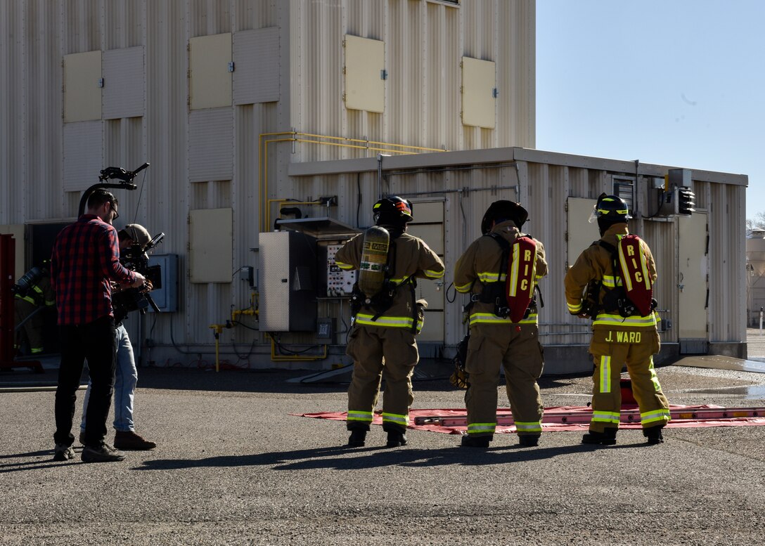 Members of the Profession of Arms Center of Excellence film team filmed across Kirtland Air Force Base, N.M., March 6, 2019.  They were here for two days filming for the Heritage Today Program. (U.S. Air Force photo by Airman 1st Class Austin J. Prisbrey)