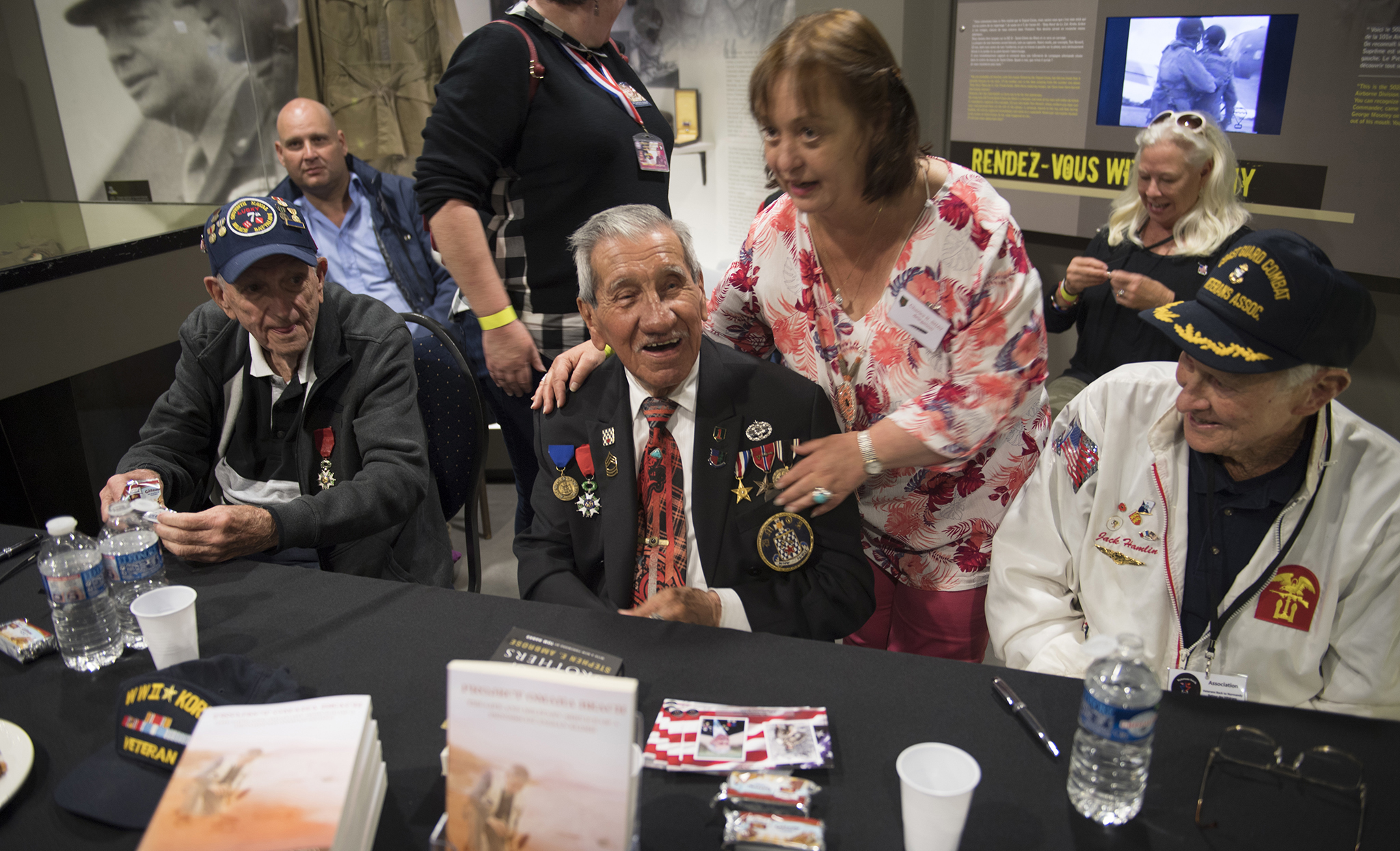 Charles Shay with fellow DDay Veterans at the Dead Man’s Corner Museum