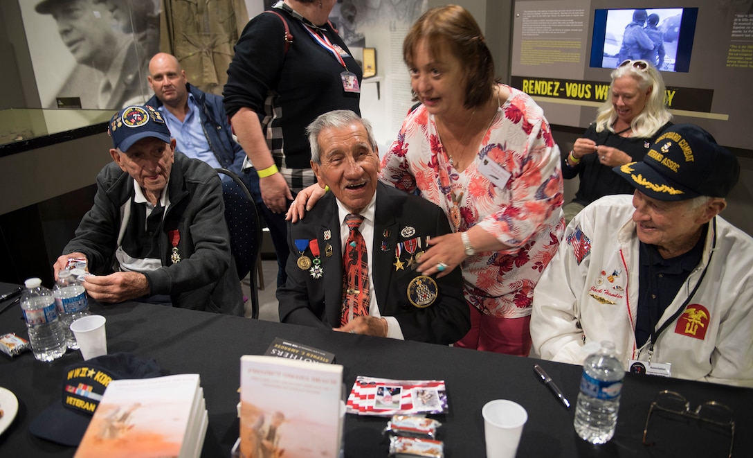 Charles Shay with fellow D-Day Veterans at the Dead Man’s Corner Museum