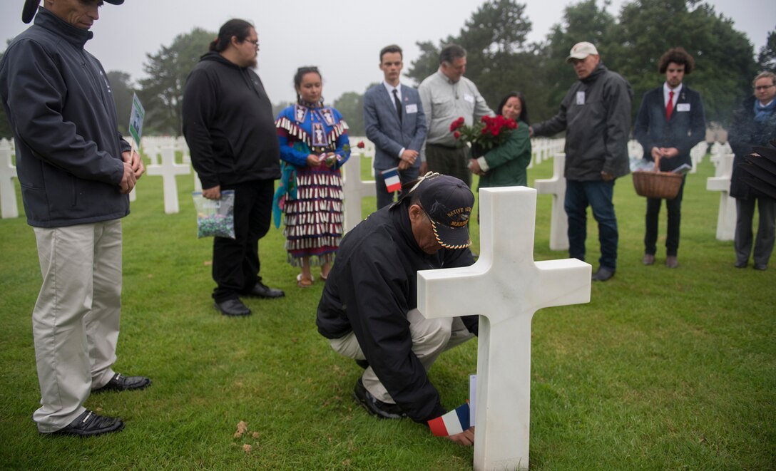 Members of the Charles Shay Delegation in Saint-Laurent-sur-Mer (Omaha Beach), France