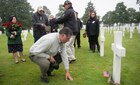 Members of the Charles Shay Delegation in Saint-Laurent-sur-Mer (Omaha Beach), France